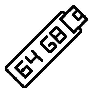 Usb flash icon outline vector. Data memory Stock Illustration
