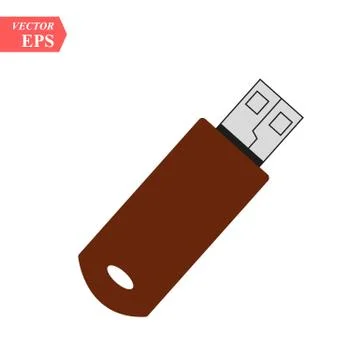 USB flash Icon in trendy flat style isolated on white background. Vector illu Stock Illustration