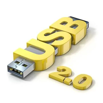 USB flash memory 2.0, made with the word USB. 3D USB flash memory 2.0, mad... Stock Photos
