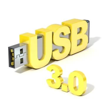 USB flash memory 3.0, made with the word USB. 3D Illustrazione stock