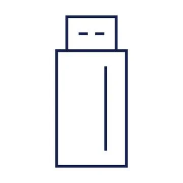 Usb Flash. Memory Card Vector Line Icon Stock Illustration