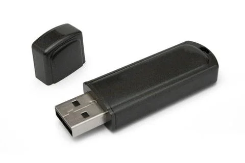 Usb flash memory, close-up Usb flash memory, close-up, isolated on white b... Stock Photos