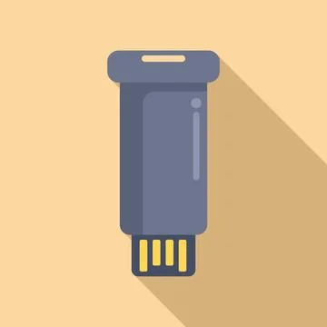Usb flash memory icon flat vector. Machine micro size 库存插图