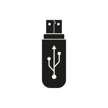 USB flash memory illustration, flat design. Vector, isolated. Illustrazione stock