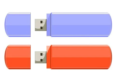 USB flash memory isolated on the white background Stock Illustration