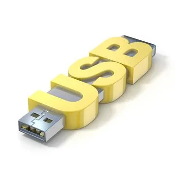 USB flash memory, made with the word USB. 3D USB flash memory, made with t... 스톡 사진
