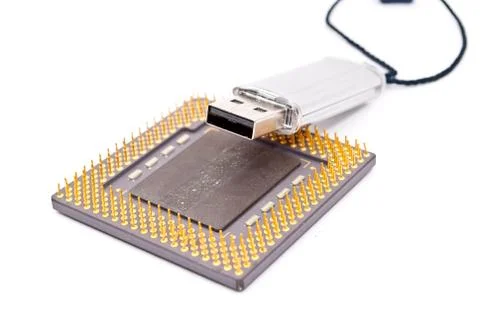 Usb flash memory with microchip Stock Photos