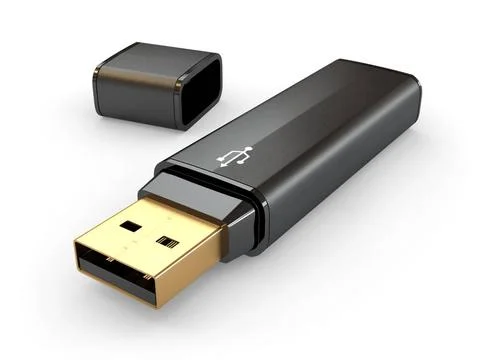Usb flash memory on white background. 3d Usb flash memory on white backgro... Stock Photos