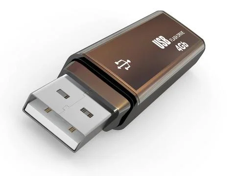 Usb flash memory on white background. 3d Usb flash memory on white backgro... Stock Photos