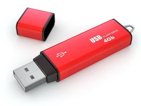 Usb flash memory on white background. 3d Usb flash memory on white backgro... Stock Photos