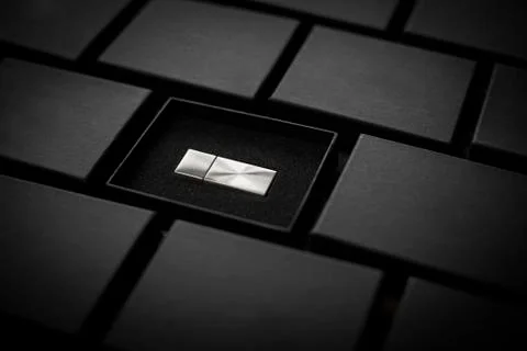 Usb flash stick drive boxes mockup Stock Photos