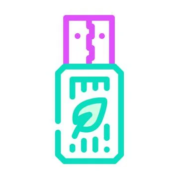 Usb flash storage chia cryptocurrency color icon vector illustration Illustrazione stock