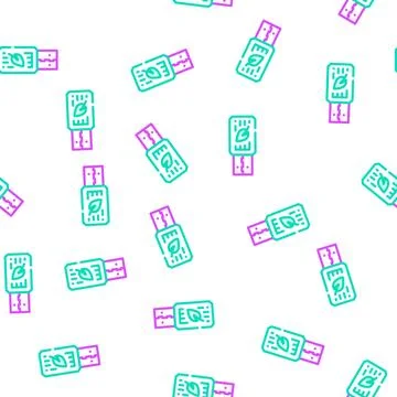 Usb flash storage chia cryptocurrency vector seamless pattern Stock Illustration