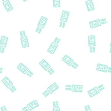 Usb flash storage chia cryptocurrency glyph vector seamless pattern Stockillustratie