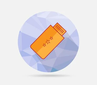 USB flat icon on geometric background Stock Illustration