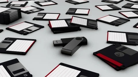 USB - Floppy disk - rotation Stock Footage 133199386