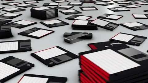 USB - Floppy disk - rotation loop 動画素材 133199424