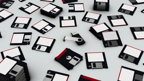 USB - Floppy disk - zoom out Stock Footage 133199935