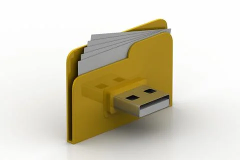 Usb folder concept Free Stock Illustration