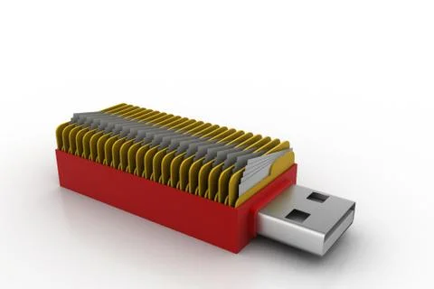 Usb folder concept Free Stock Illustration