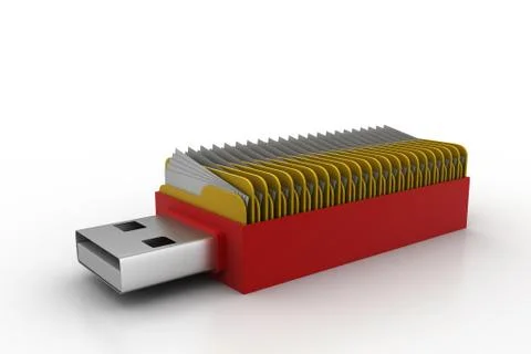 Usb folder concept Free Stock Illustration