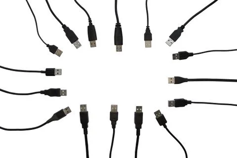 USB frames in the form of a frame. free space for text. White background Stock Photos