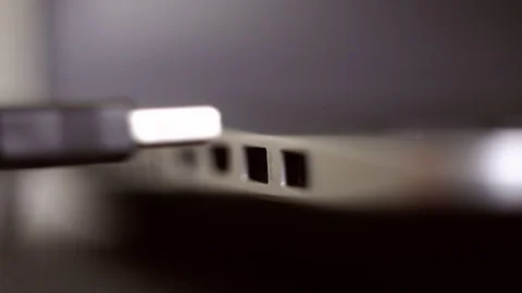 Usb hdd connected to a laptop Stock Footage 87967541