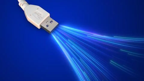 USB high speed data transfer technology concept Illustrazione stock