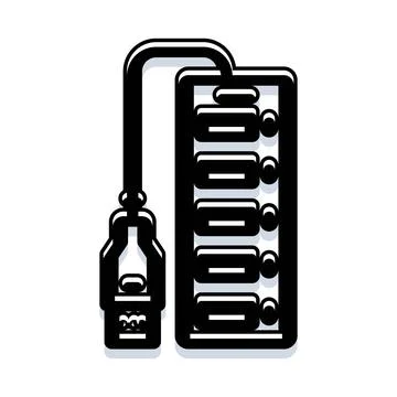 Usb hub connecting multiple devices data transfer Stock Illustration