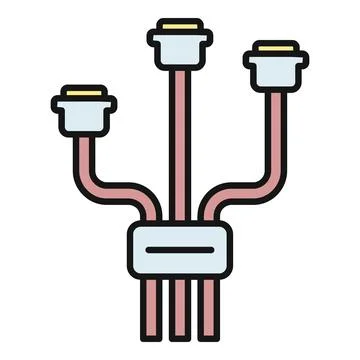 Usb hub connecting multiple devices data transfer Stock Illustration