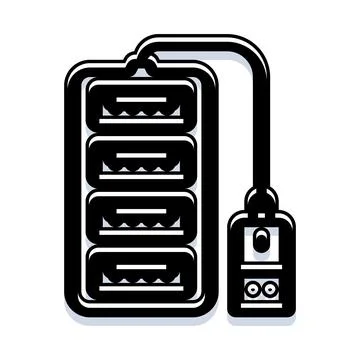 Usb hub device providing multiple port connections Stock Illustration