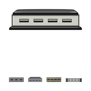 Usb hub devices expanding computer connectivity Stock Illustration