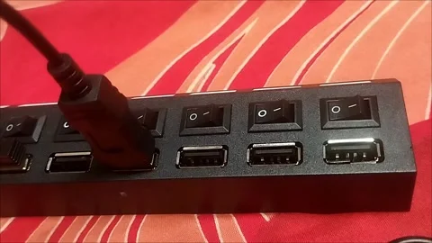 Usb hub switch is very good Stock Footage 296040745