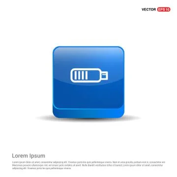 Usb Icon - 3d Blue Button 스톡 일러스트