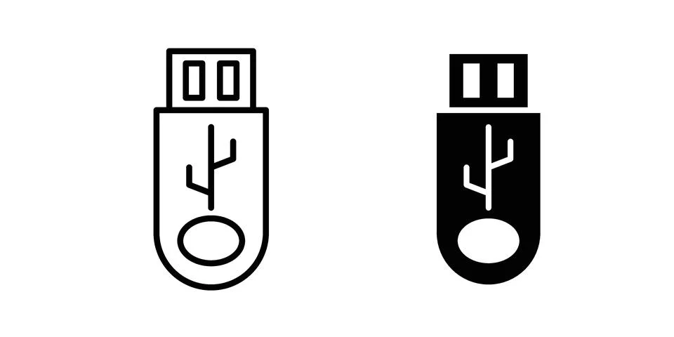 Usb icon concept logo design collection Illustrazione stock