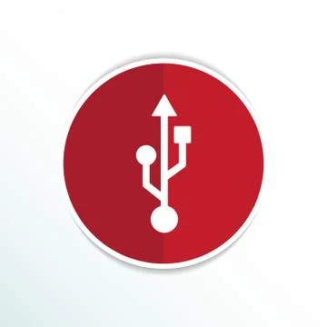 Usb icon file compartment hardware vector symbol Stock Illustration