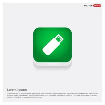 Usb Icon Green Web Button Stock Illustration