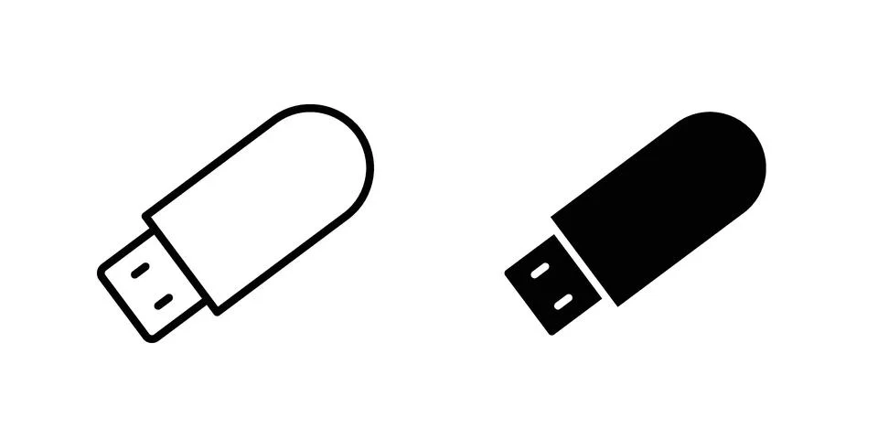 Usb icon illustration vector, icon set for apps Illustrazione stock