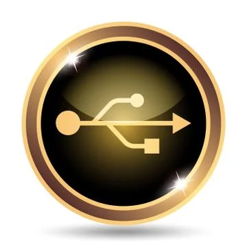 USB icon. Internet button on white background.. Stock Illustration