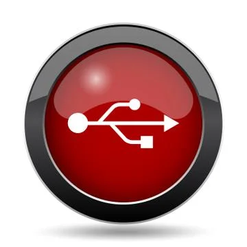 USB icon. Internet button on white background.. Stock Illustration