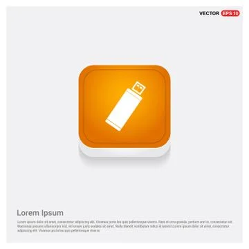 Usb Icon Orange Abstract Web Button Illustrazione stock