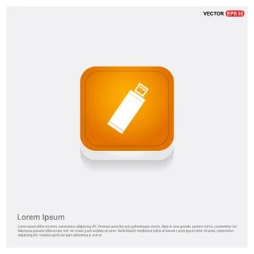 Usb Icon Orange Abstract Web Button Stockillustratie