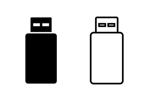 Usb icon set. Flash disk icon vector Illustrazione stock