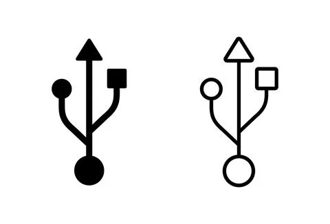 Usb icon set. Flash disk icon vector Stock Illustration