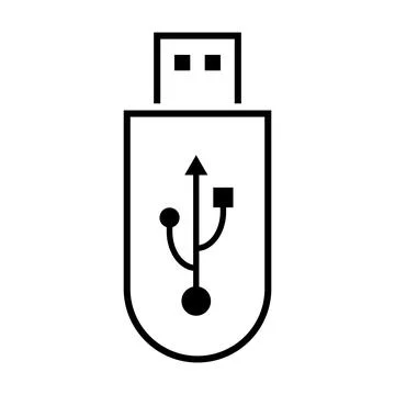 USB icon technology, connect device sign, electronic portable symbol ,vector Illustrazione stock