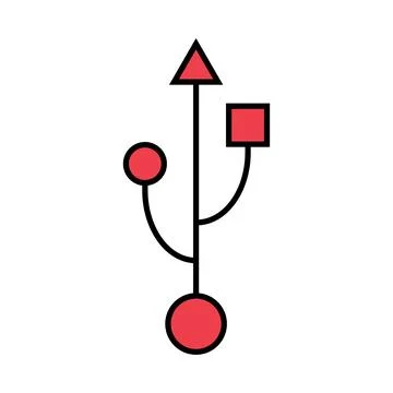 USB icon technology, connect device sign, electronic portable symbol ,vecto.. Stock Illustration