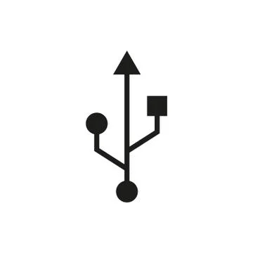 The usb icon. Transfer and connection, data symbol. UI. Web. Logo. Sign. Flat Stock Illustration