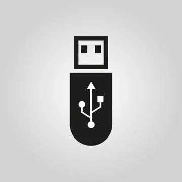 The usb icon. Transfer and connection, data symbol. UI. Web. Logo. Sign. Flat Stock Illustration