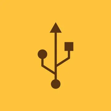 The usb icon. Transfer and connection, data, usb symbol. UI. Web. Logo. Sign Stock Illustration