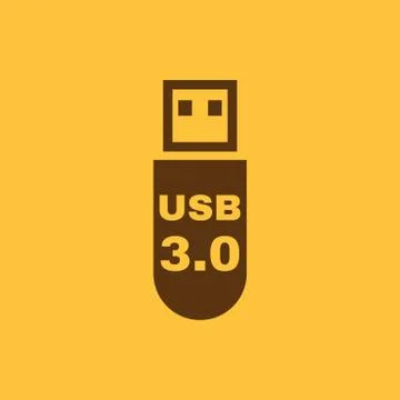 The usb icon. Transfer and connection, data, usb symbol. UI. Web. Logo. Sign Stock Illustration